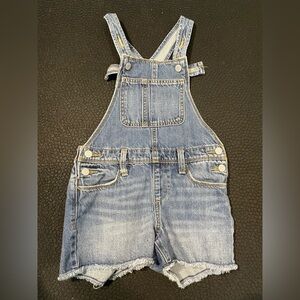 Old Navy cut off bib overall denim shorts girls size 8